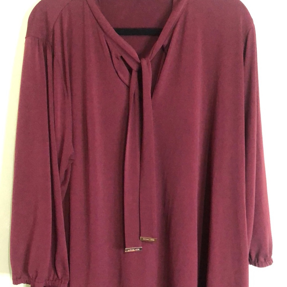 MICHAEL Michael Kors Burgundy Tie-Neck Blouse
